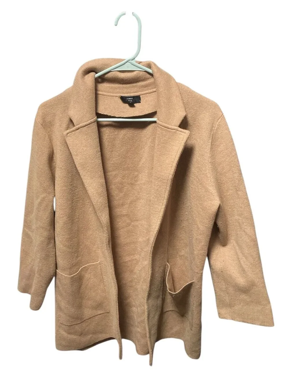 J.Crew 365 Women M Juliette Collarless Wool Blend Open Sweater Blazer Cardigan